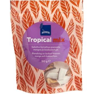 Rainbow 50G Tropical Mix Kuivattu Ananas, Mango Ja Kookoslastu