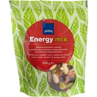 Rainbow 100g Energy Mix kuivattuja hedelmiä ja pähkinöitä kalorit ja ravintosisältö - 395 kcal