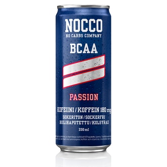 Nocco BCAA passion 0,33l kalorit ja ravintosisältö