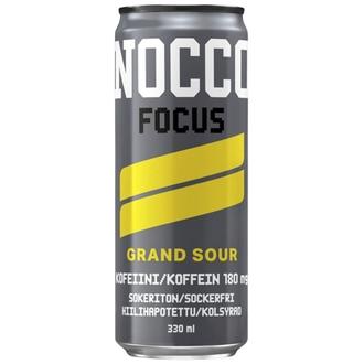 NOCCO Focus Grand Sour hiilihapotettu energiajuoma 330ml kalorit ja ravintosisältö