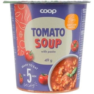 Coop pasta-tomaattikeittokuppi 49 g kalorit ja ravintosisältö - 56 kcal