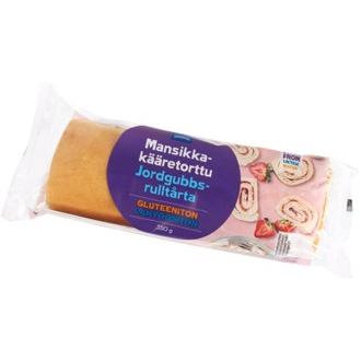 Rainbow mansikkakääretorttu gluteeniton 350g kalorit ja ravintosisältö - 345 kcal
