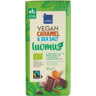 Rainbow vegaaninen luomusuklaa karamelli ja merisuola 85 g kalorit ja ravintosisältö - 532 kcal
