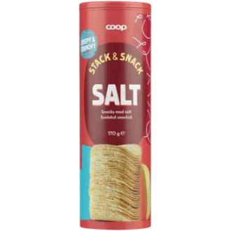 Coop suolatut snacksit tuubi 170 g kalorit ja ravintosisältö - 504 kcal