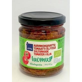 Rainbow aurinkokuivattu tomaatti öljyssä luomu 190/95 g kalorit ja ravintosisältö