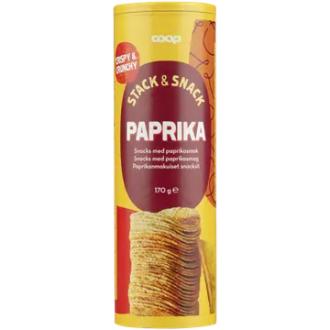 Coop paprikanmakuiset snacksit tuubi 170 g kalorit ja ravintosisältö - 498 kcal