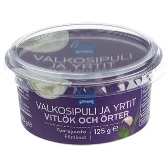 Rainbow valkosipuli-yrtit tuorejuusto 125 g kalorit ja ravintosisältö - 252 kcal