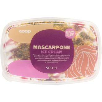 Coop mascarponejäätelö 900 ml/450 g kalorit ja ravintosisältö - 193 kcal