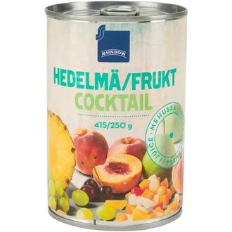 Rainbow hedelmäcocktail mehussa 415/250 g kalorit ja ravintosisältö - 1 kcal