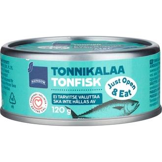 Rainbow 120g valutettua tonnikalaa MSC kalorit ja ravintosisältö - 171 kcal