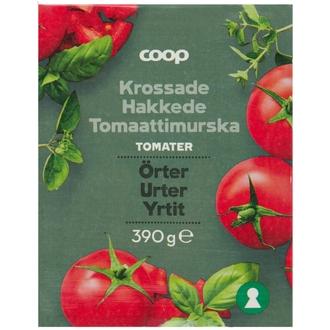 Coop tomaattimurska yrteillä 390 g kalorit ja ravintosisältö - 26 kcal