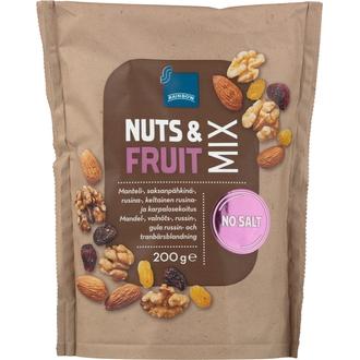 Rainbow pähkinä- ja hedelmäsekoitus 200 g kalorit ja ravintosisältö - 505 kcal