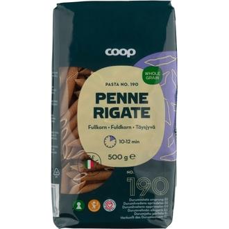 Coop Penne Rigate täysjyväpasta 500 g kalorit ja ravintosisältö - 332 kcal