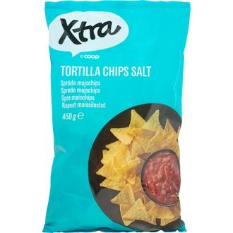 Xtra tortilla chips maissilastut 450 g kalorit ja ravintosisältö - 470 kcal