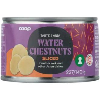 Coop Taste of Asia vesikastanjaviipaleet 227/140 g kalorit ja ravintosisältö