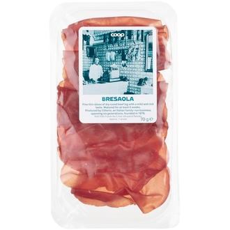 Coop Bresaola ilmakuivattu naudanliha 70 g kalorit ja ravintosisältö - 156 kcal