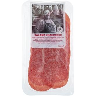 Coop Salame Ungherese ilmakuivattu salami 80 g kalorit ja ravintosisältö - 406 kcal
