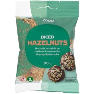 Coop hasselpähkinärouhe 80 g kalorit ja ravintosisältö - 689 kcal