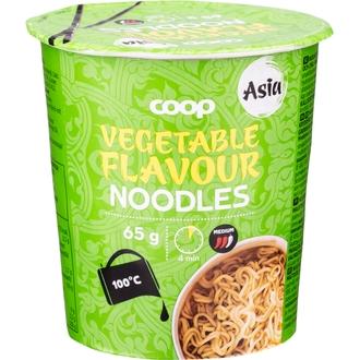 Coop Asia vihannesten makuinen kuppinuudeli 65 g kalorit ja ravintosisältö - 73 kcal