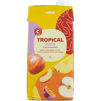 Coop trooppinen hedelmätäysmehu 1l kalorit ja ravintosisältö - 45 kcal