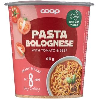 Coop bolognese-pastakuppi 68 g kalorit ja ravintosisältö - 92 kcal