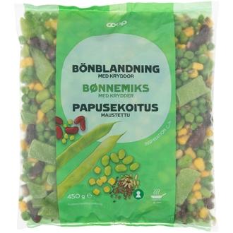 Coop maustettu papusekoitus 450 g pakaste kalorit ja ravintosisältö - 162 kcal