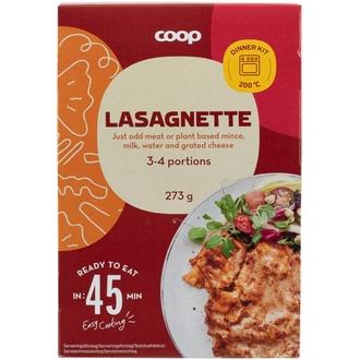 Coop lasagnetteainekset 273 g kalorit ja ravintosisältö - 340 kcal