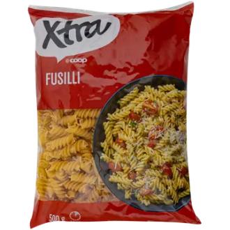 Xtra fusilli pasta 500 g kalorit ja ravintosisältö