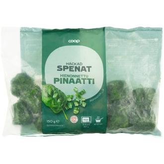 Coop hienonnettu pinaatti 150 g pakaste kalorit ja ravintosisältö - 18 kcal