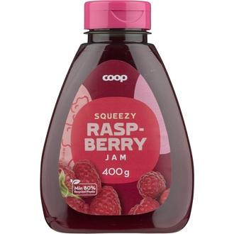 Coop vadelmahillo pullossa 400 g kalorit ja ravintosisältö - 164 kcal