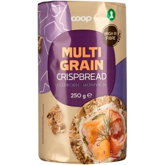 Coop täysjyväinen moniviljanäkkileipä 250 g kalorit ja ravintosisältö - 371 kcal