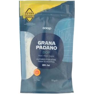 Coop Grana Padano juustoraaste 70 g kalorit ja ravintosisältö - 393 kcal