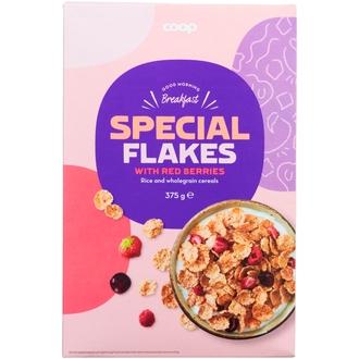 Coop riisi-täysjyvähiutaleet marjoilla 375 g kalorit ja ravintosisältö - 376 kcal