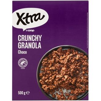 Xtra chrunchy granola choco 500 g kalorit ja ravintosisältö - 442 kcal