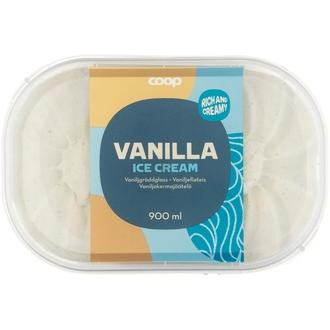 Coop vaniljakermajäätelö 900 ml/450 g kalorit ja ravintosisältö - 203 kcal