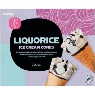 Coop jäätelötuutti lakritsi 6 kpl 720 ml/420 g kalorit ja ravintosisältö - 288 kcal