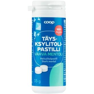 Coop täysksylitolipastilli vahva mentoli 35 g kalorit ja ravintosisältö - 235 kcal
