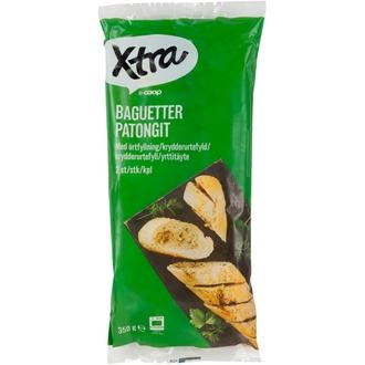 Xtra yrttitäytteinen patonki 350 g 2 kpl pakaste kalorit ja ravintosisältö - 300 kcal