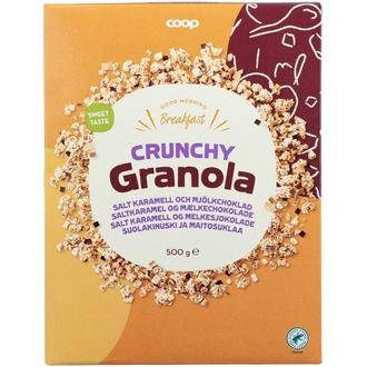 Coop crunchy granola suolakinuski ja maitosuklaa 500 g kalorit ja ravintosisältö - 454 kcal