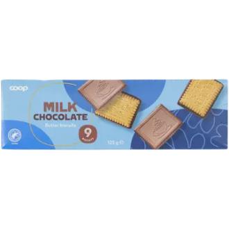 Coop maitosuklaavoikeksi 125 g kalorit ja ravintosisältö - 511 kcal