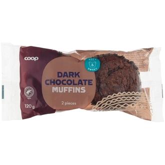 Coop suklaamuffinit tummalla suklaalla 2-pack 120 g kalorit ja ravintosisältö - 438 kcal
