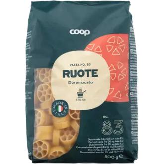 Coop Ruote pasta 500 g kalorit ja ravintosisältö
