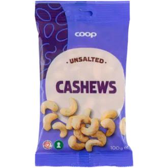 Coop cashewpähkinät 100 g kalorit ja ravintosisältö