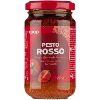 Coop Pesto Rosso aurinkokuivattu tomaatti 190 g kalorit ja ravintosisältö - 357 kcal