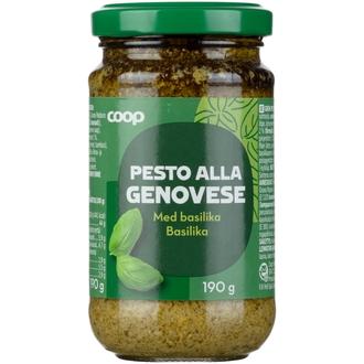 Coop Pesto Alla Genovese basilika 190 g kalorit ja ravintosisältö - 441 kcal