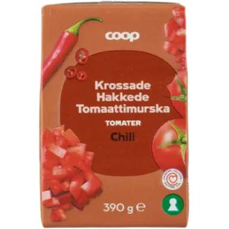Coop tomaattimurska chili 390 g kalorit ja ravintosisältö