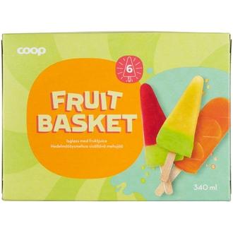 Coop Fruit Basket mehujää 6 kpl 340 ml/340 g kalorit ja ravintosisältö - 108 kcal