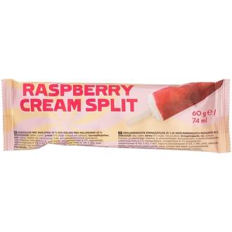 Coop Raspberry Cream Split jäätelöpuikko 60g/74ml kalorit ja ravintosisältö - 143 kcal