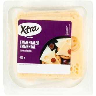 Xtra Emmental 29 % juustoviipaleet 400 g kalorit ja ravintosisältö - 371 kcal
