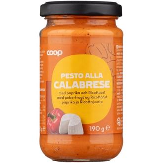 Coop Pesto Alla Calabrese paprika ja ricotta 190 g kalorit ja ravintosisältö - 144 kcal